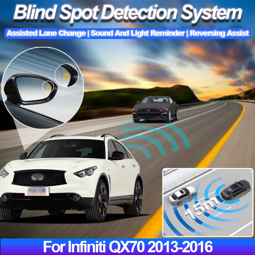 

Система контроля слепых зон для автомобиля, радар BSD BSA BSM, датчик парковки, помощь при движении, изменение полосы движения для Infiniti QX70 2013-2016