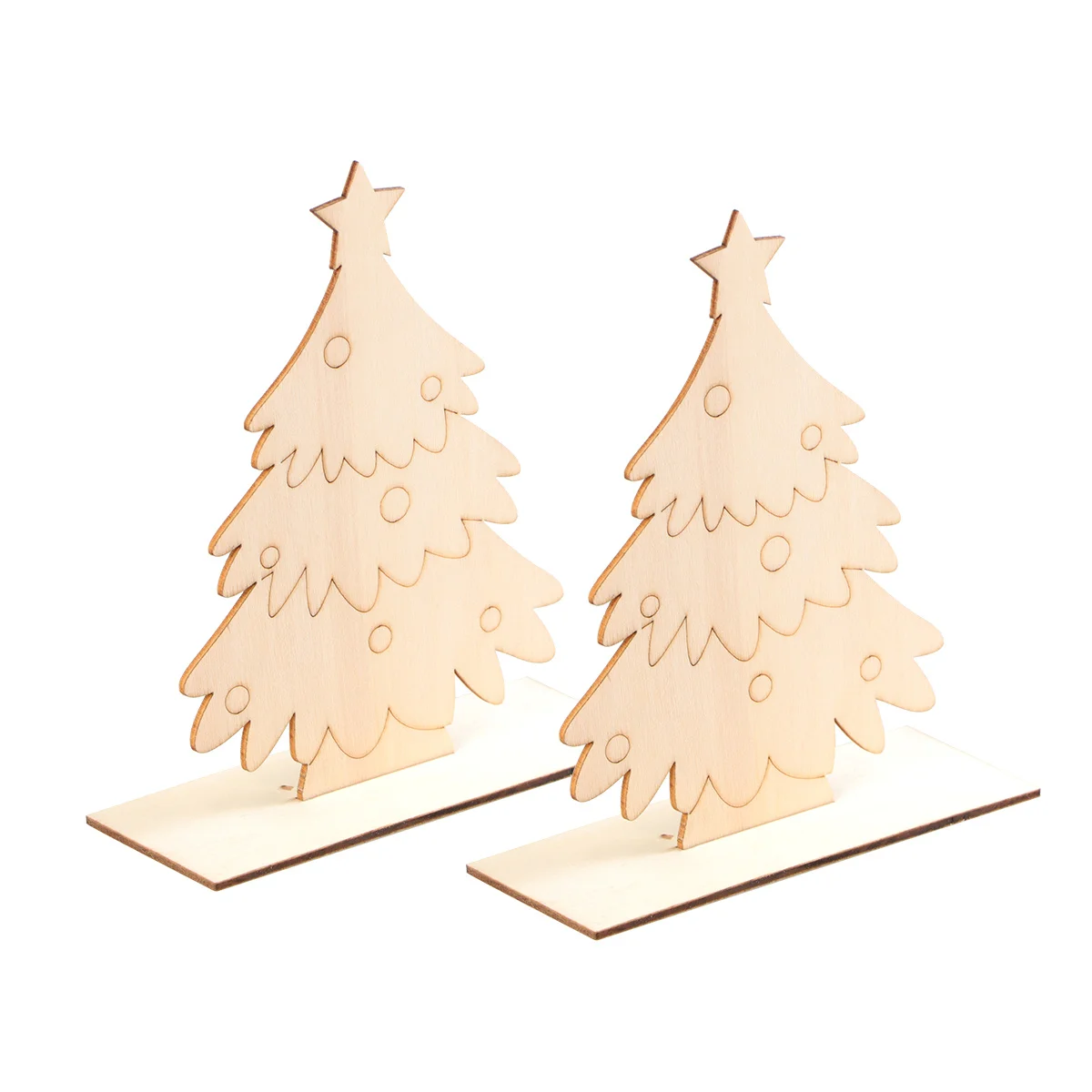 

2Pcs Christmas Ornament Wooden Xmas Decor Durable Safe for Tree Desk Stunning Art Gift for Holiday Christmas Wood Decorations