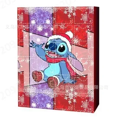 Disney 24 Days Christmas Advent Calendar Gift Box Anime Figures Stitch Lilo Pvc Figurines Model Countdown Toys Random Children