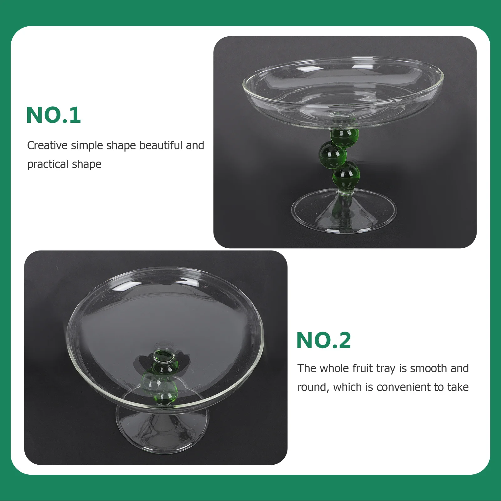 

Glass Snack Tray Footed Fruit Plate High Grade Material Cake Stand Dessert Holder Pastry Tray for Family Restaurant Use
