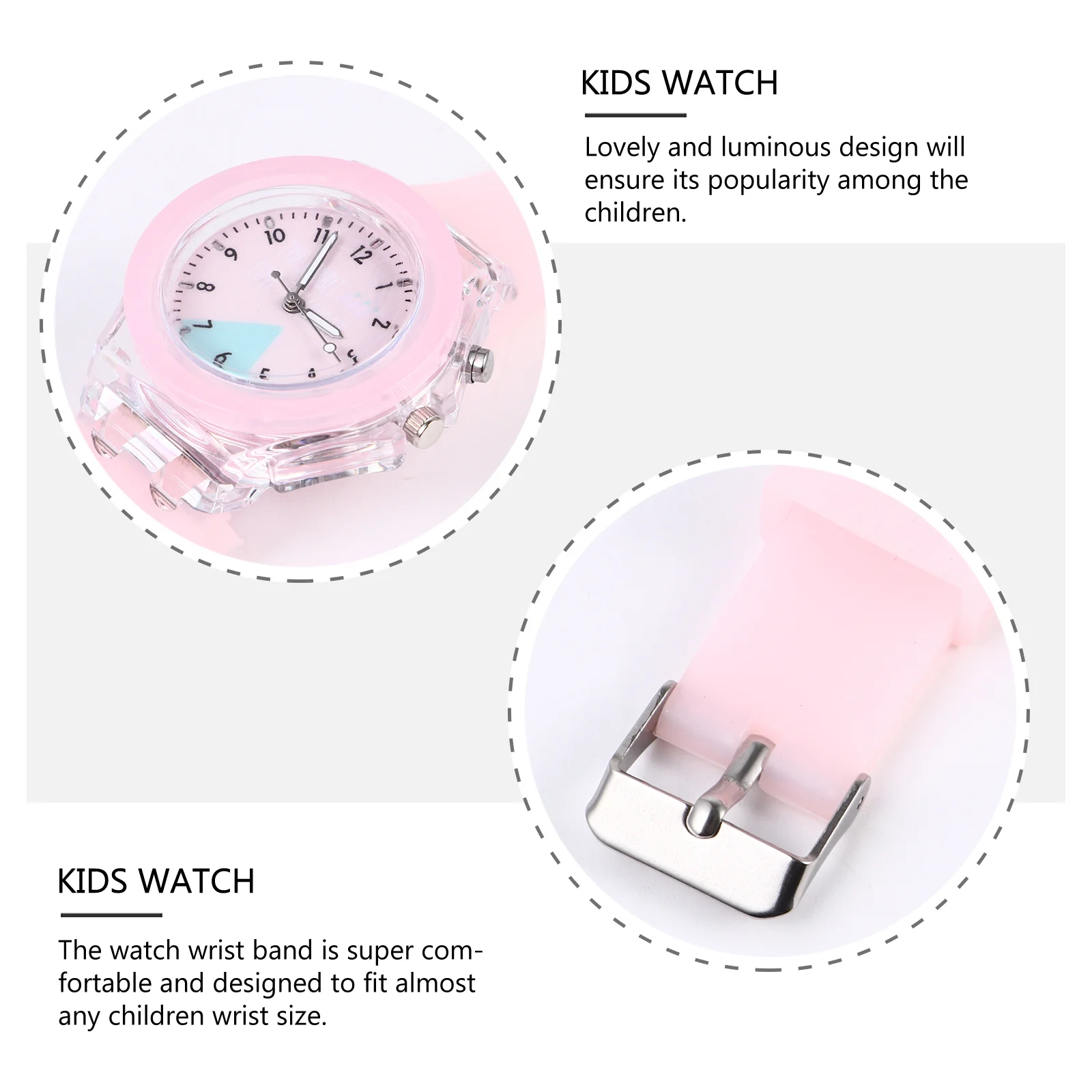 Relógio luminoso com padrão de coelho, design de desenho animado, relógio de silicone, presente de feriado, confortável e ajustável