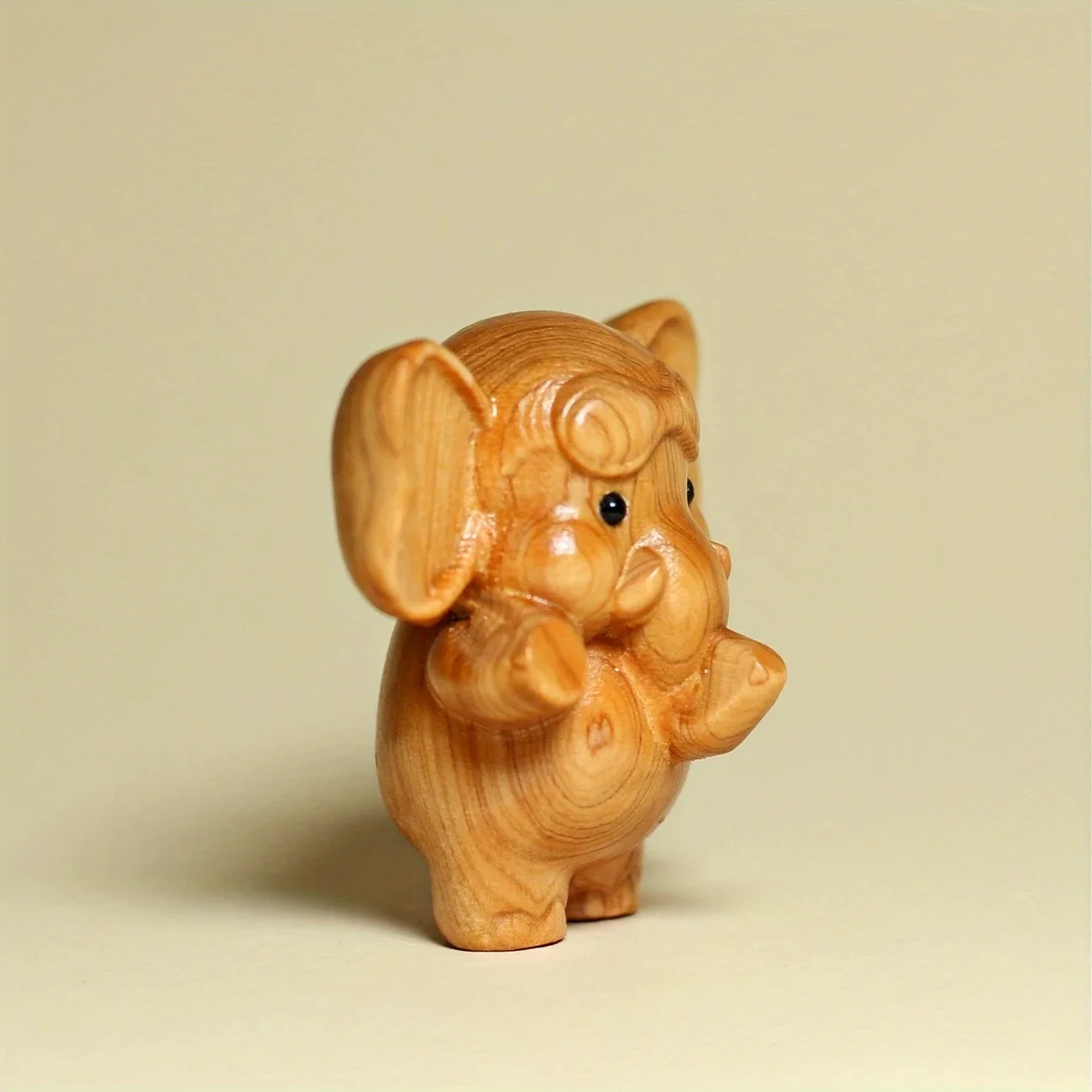 Handcrafted Wooden Elephant Figurine - Versatile Indoor/Outdoor Decor for Christmas, Diwali, New Year & Prosperity Celebrations view 5