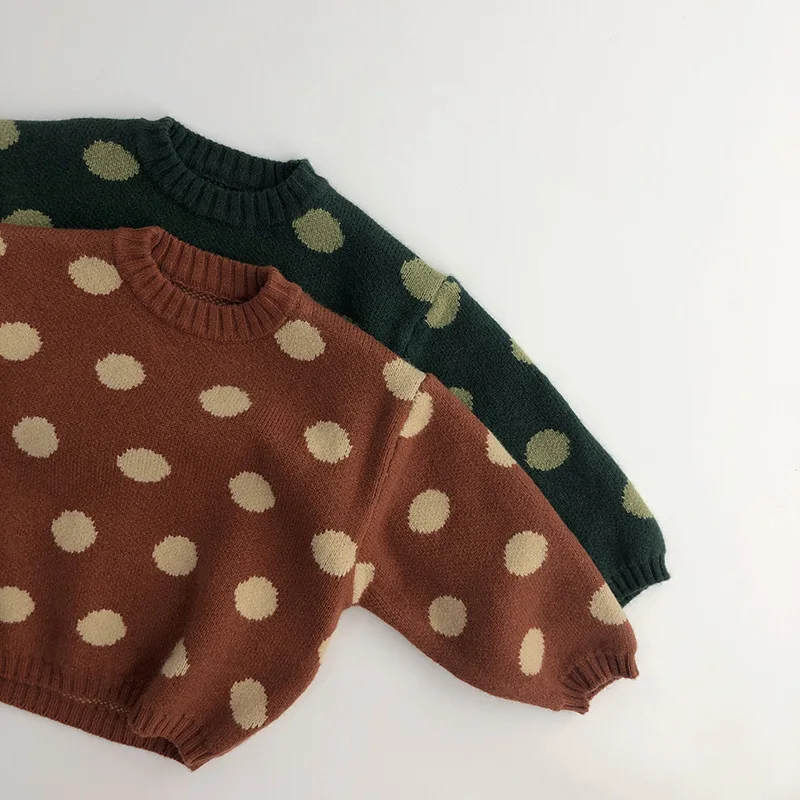 MILANCEL Herbst Winter Vintage Look Kinder Jungen Pullover Polka Dot Mädchen Strickwaren Outwear Jungen Pullover für 1-6Y – Detail 15