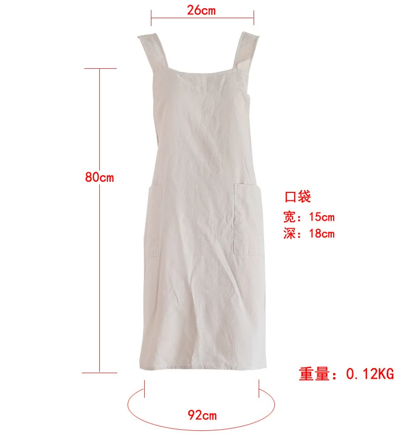 مريلة قطنية مقاومة للماء مقاس كبير فضفاضة ومريحة على الطراز الأوروبي مريلة للرجال والنساء ملابس عمل خفيفة الوزن H1 #6