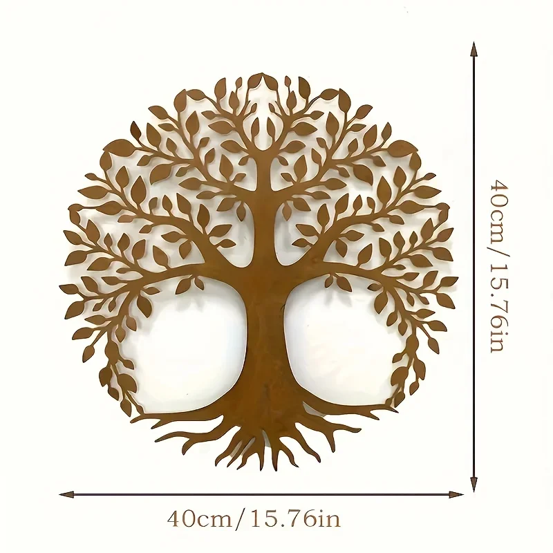 CIFBUY 1pc Tree of Life Silhouette Metal Tin Sign,20x30cm,2D Flat Cutout Print Rustic Nature Wall Decor for Living Room