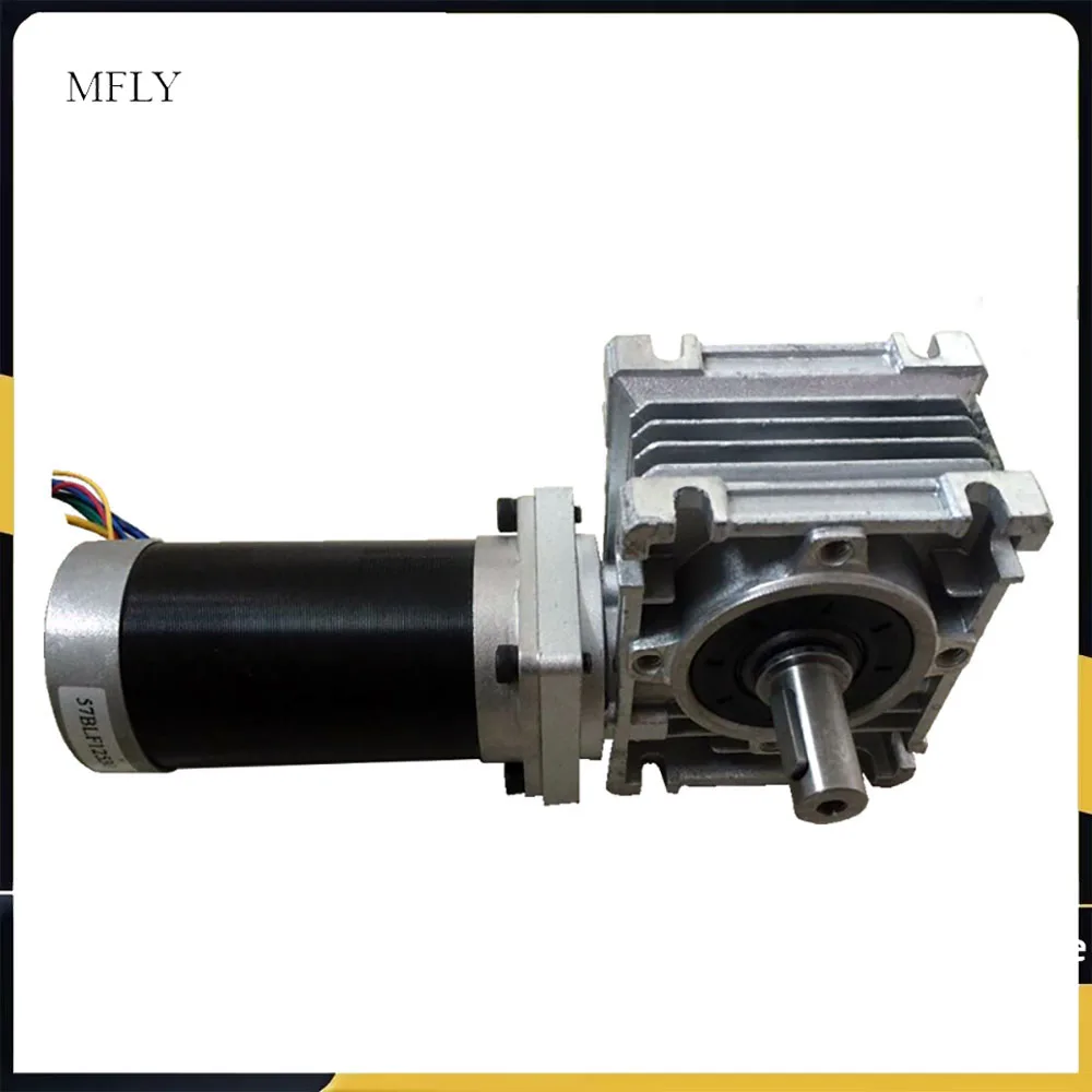 103W 57mm RV30 Worm Reducer Brushless DC Motor Gear Ratio 5:1- 80:1 single output shaft 24V 3000rpm