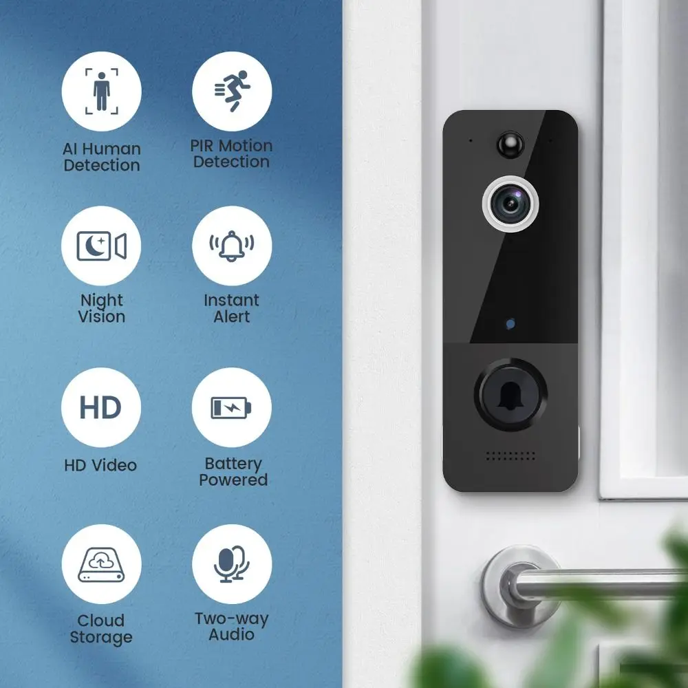 

Smart Motion Detection Video Doorbell WiFi Ring 720P Phone Camera Door Bell Night Vision HD Security Intercom Home