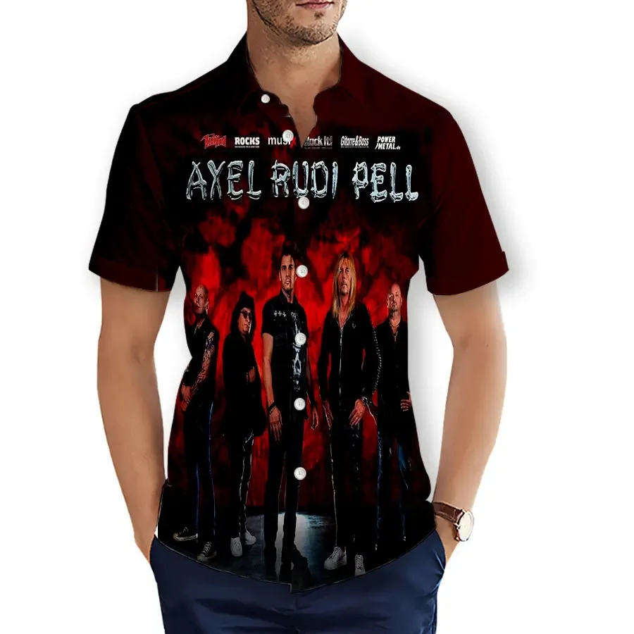 CAVVING 3D Printed Axel Rudi Pell  Fashion Casual Shirts Men's /Women's  Short Sleeves Loose Breathable Shirts