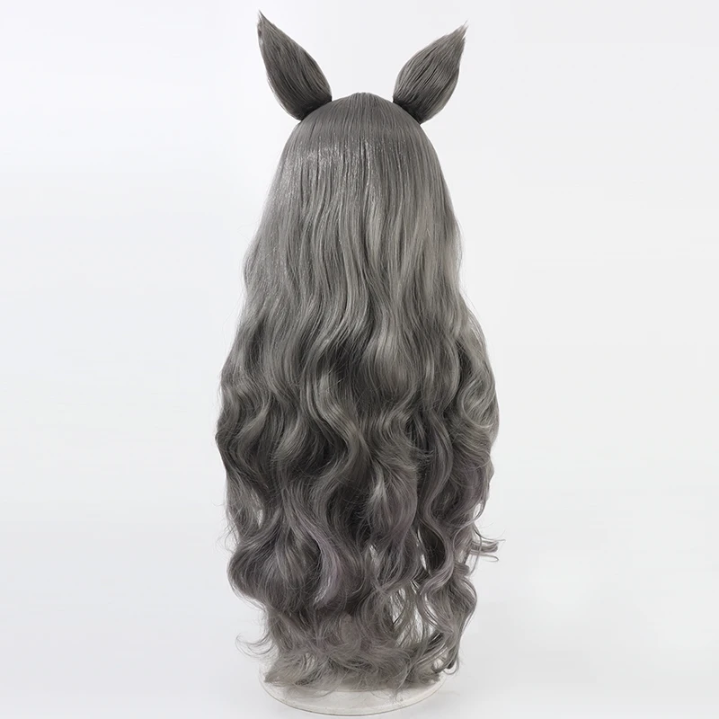 Game Pretty Derby Saint Lite Cosplay Wig Sento Raito Cosplay Wig Light Grey Long Hair for Hallowmas Party Adult Women Men