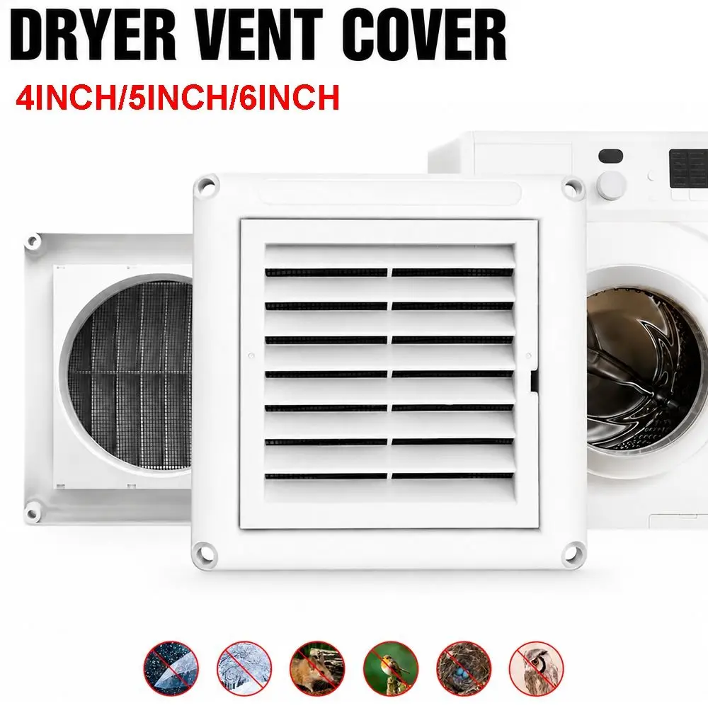 Easy Install Plastic Air Vent Square White Pipe Vent With Mesh Screen Vent Grille Weather & UV-Resistant