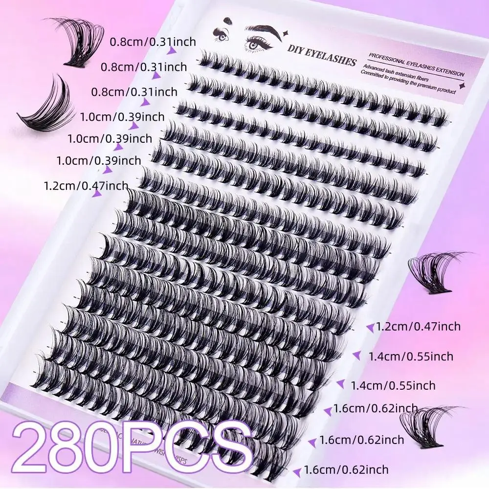 Eyelash extension set 280pcs, DIY individual eyelash group set, eyelash remover for extending eyelashes