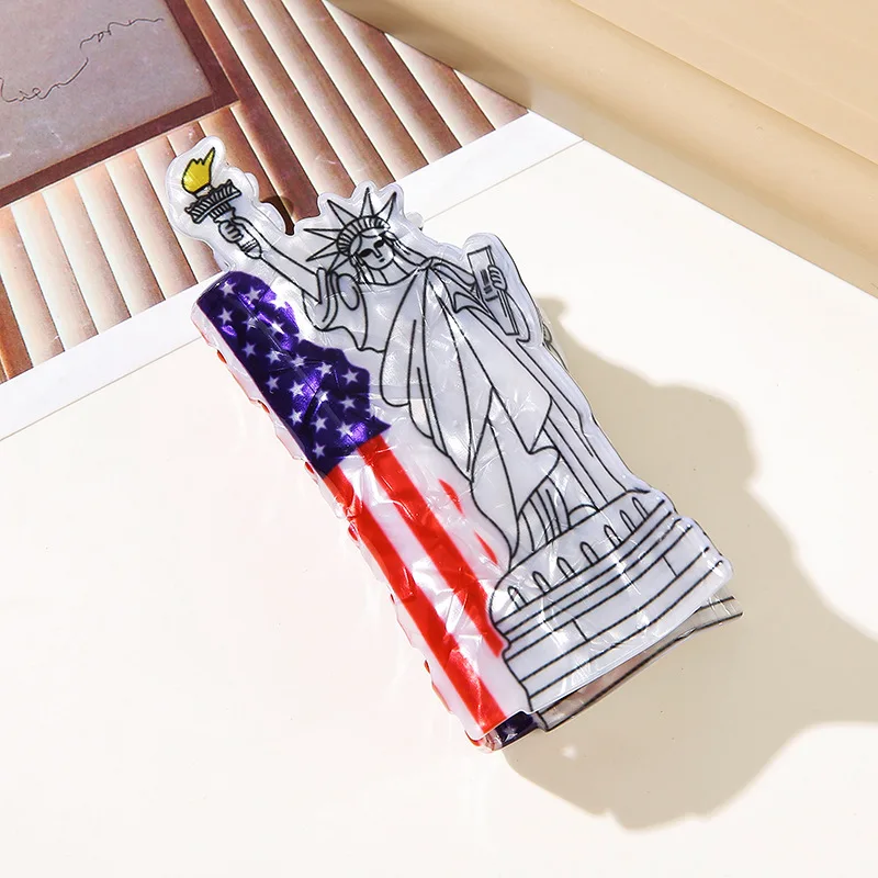 

Statue of Liberty Claw Women Clip Adorable Patriotic Design Trendy Bold Accessories Stylish Girls Headwear Daily Casual Outfits