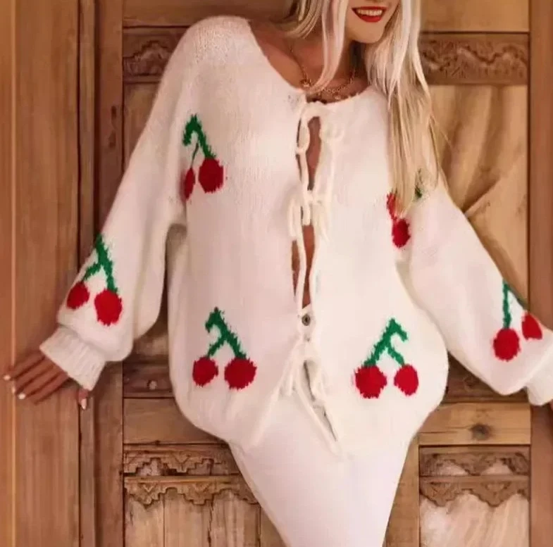 

Women's Autumn Clothes Cute Clothes Long Sleeve Ropas De Mujeres Dress Pink Sweater Woman Clothing Autumn Cardigan