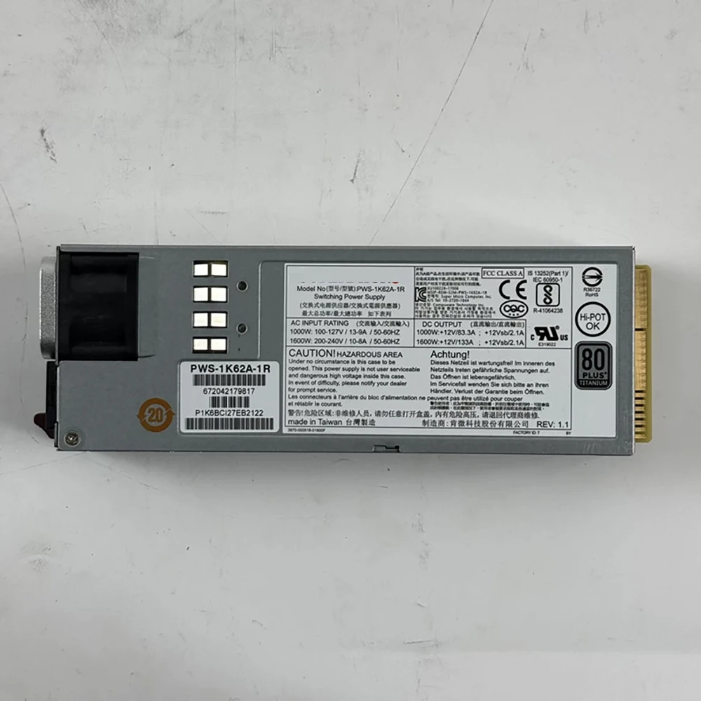 

PWS-1K62A-1R Для серверного резервного питания Supermicro 1600 Вт