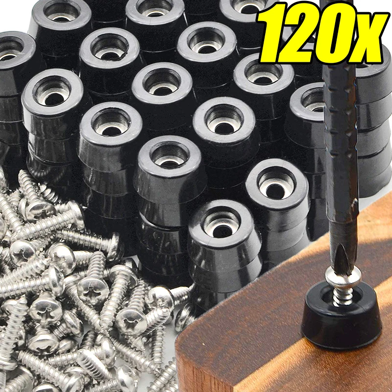 

Black Rubber Pads Floor Protectors Non-Slip Home Furniture Cups Cabinet Bottom Round Tips Cushion Mat Table Chair Leg Covers