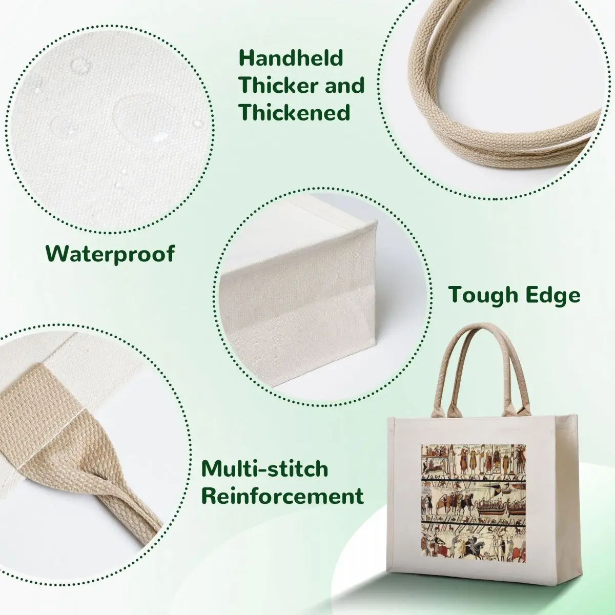 Tapisserie Bayeux - The Bayeux Tapestry Tote Bag supermarket folding bag Canvas stote bag cute tote