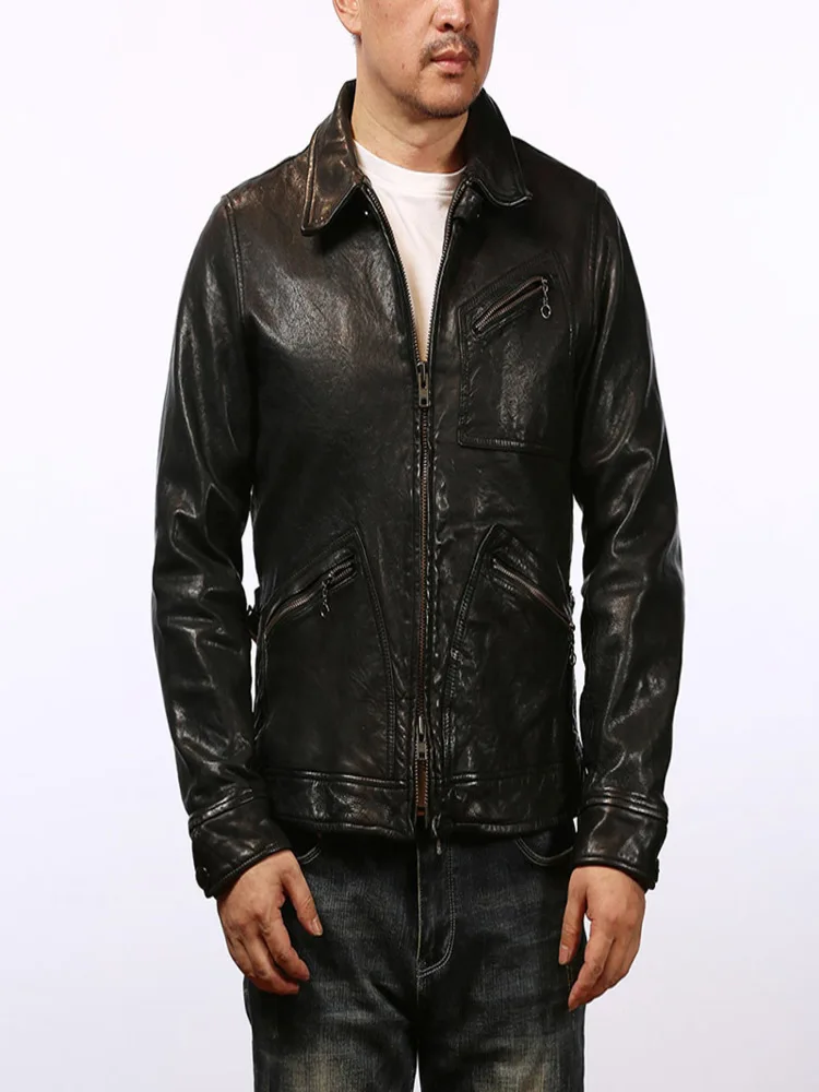 

PIN850 Asian Size Super Top Quality Genuine Goat Leather Classic Durable Sheep Stylish Jacket