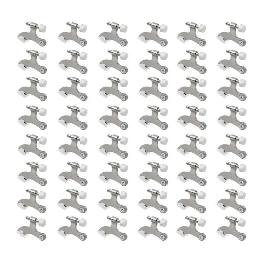 

Pack Hinge Pin Brushed Nickel Door Stopper, Adjustable Heavy Duty Hinge Pin Door Stop with Rubber Bumper Tips