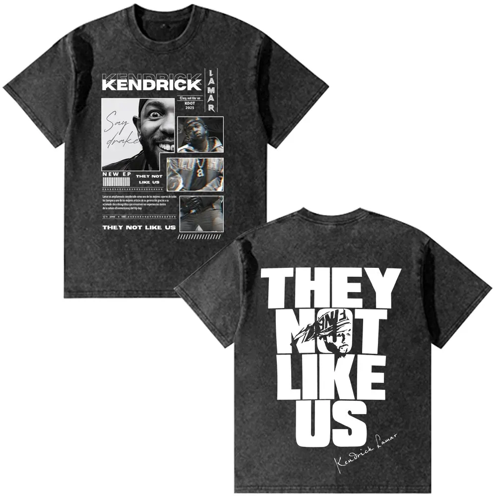 Kendrick Lamar They Not Like Us T-Shirt Black Oversized