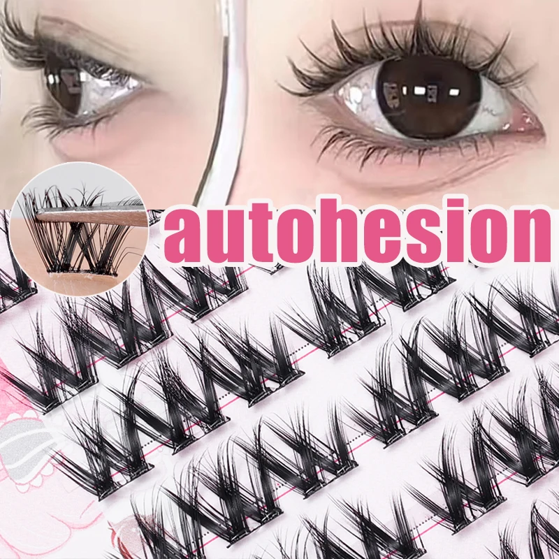 6 Rows No Glue Needed Self Adhesive Cluster False Lashes Reusable Natural Soft DIY Individual Eyelashes Makeup Eyelash Extension