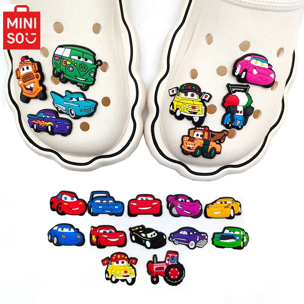 MINISO Disney 20kinds of Cars Shoe Charms for Clogs Sandals Decoration Shoe Accessories Charms