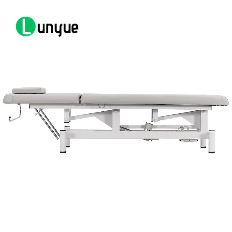 Electric Lift Two Section Hospital Physiotherapy Bed Adjustable Headrest Comfortable PVC Leather Treatment Furniture for