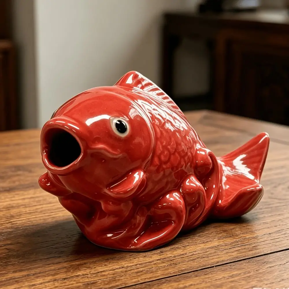 Multicolor Carp Garden Statue Wear Resistant Outdoor Use Pond Fountain Decor Toilet Bolt Cap Ceramic Fountain Nozzle Sprinkler