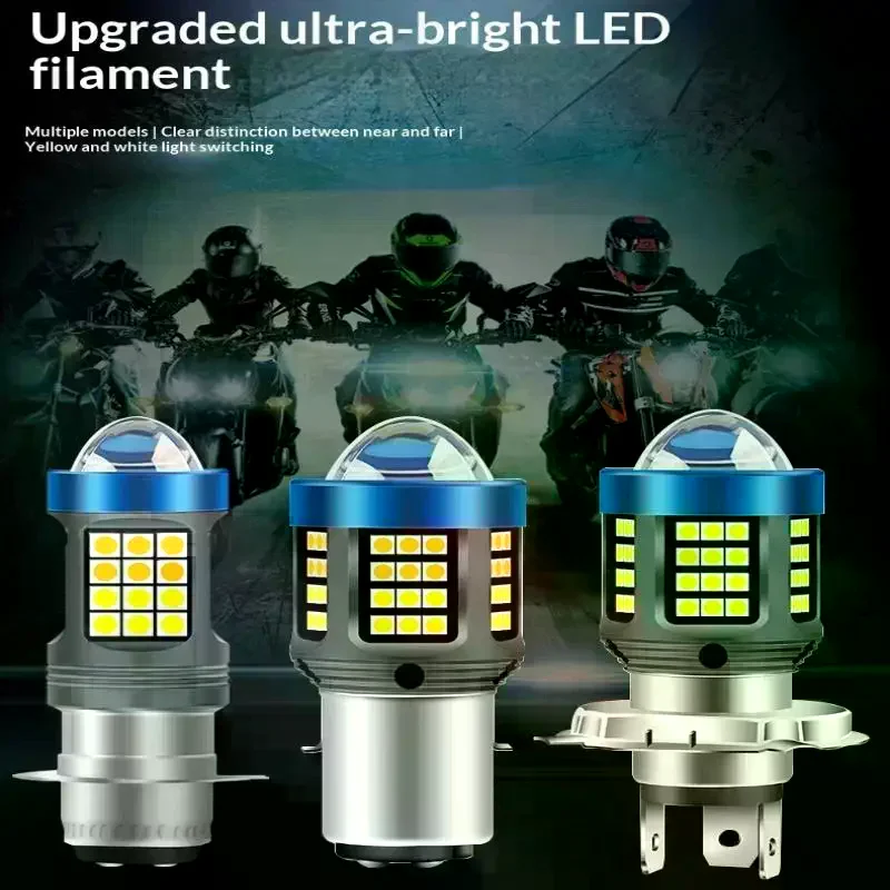 1/2Pcs 120W H4 LED Light For Motorcycle 360° Super Bright Mini Driving Light H4 H6 T19 P15D Headlight