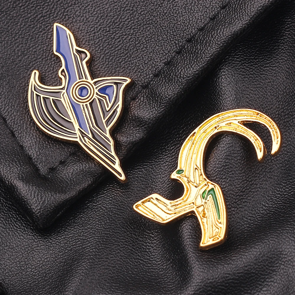 2 Pcs Creative Thor: Ragnarok Brooch Minimalist Loki Enamel Pin Jewelry Metal Badge Backpack Clothing Accessories