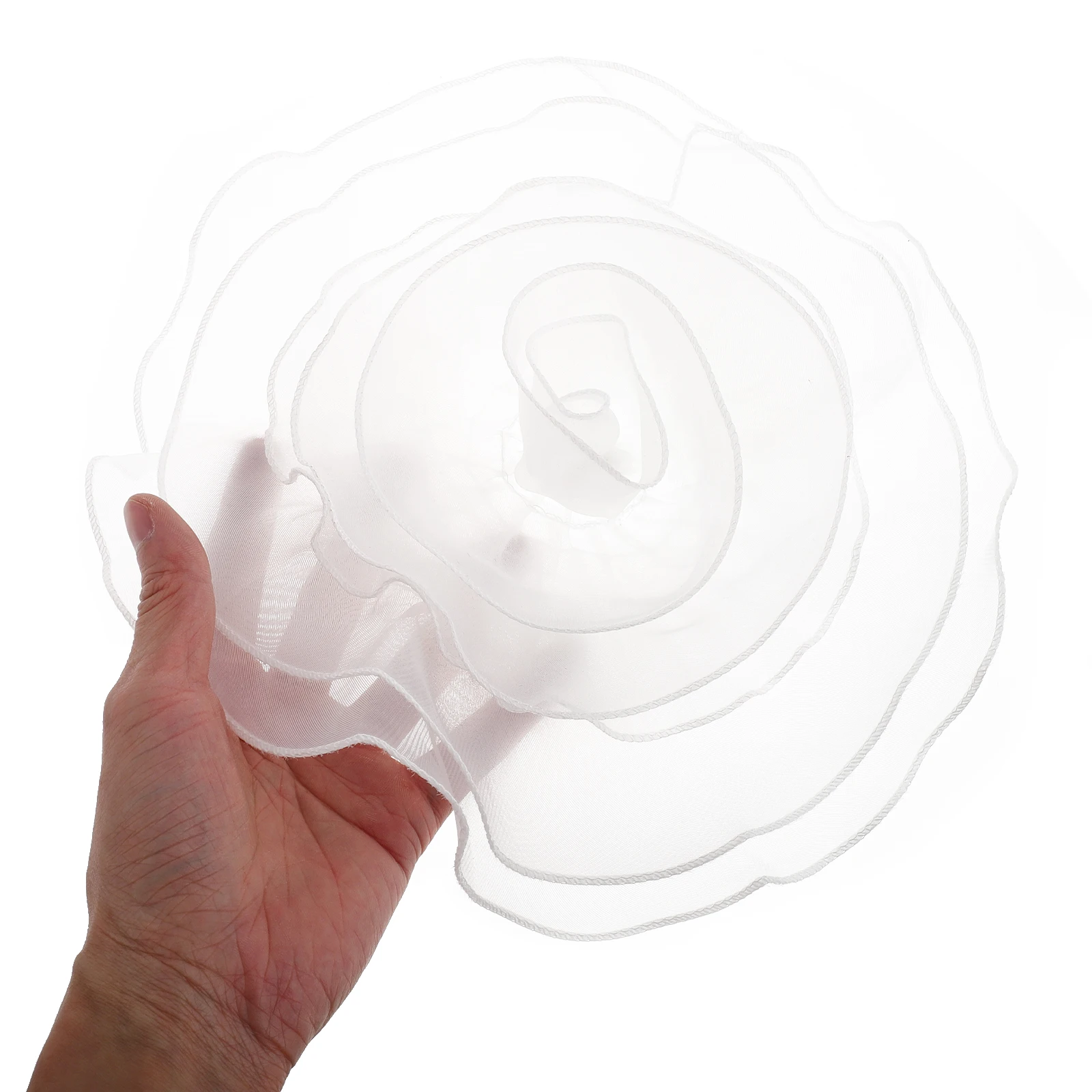 

3D Large Organza Flower Brooch 27cm Unique Design Elegant Wedding Party Pin Secure Attachment Handcrafted Rhinestone for Crafts