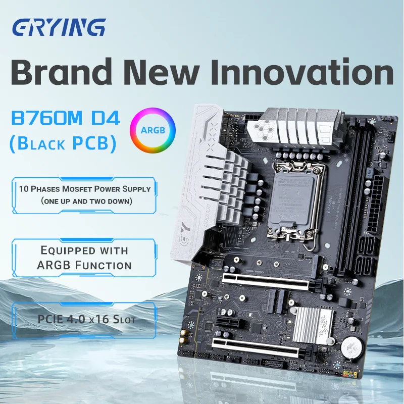 

ERYING B760M D4 ARGB Motherboard LGA1700 Support Core i3/i5/i7/i9 12th 13th CPU 12400 12900 13600K/F Desktop Computer Components