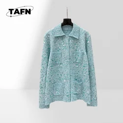 25 Popular Style Advanced Cashmere Warm Banquet Lady's Sweater Cardigan High-End Exquisite and Versatile Temperament A25001