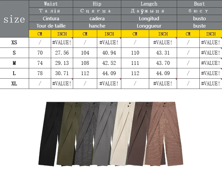 Damen High-Waist Weite Hosen Lässige Gestreifte Doppelknopf Elegante Loose-Fit Hosen – Detail 1