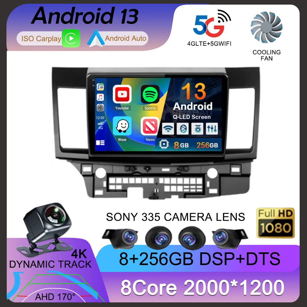 

Android 13 WIFI+4G Car Radio For Mitsubishi Lancer 10 CY 2007-2017 Multimedia Video Player Navigation GPS Stereo 2 din Head Unit