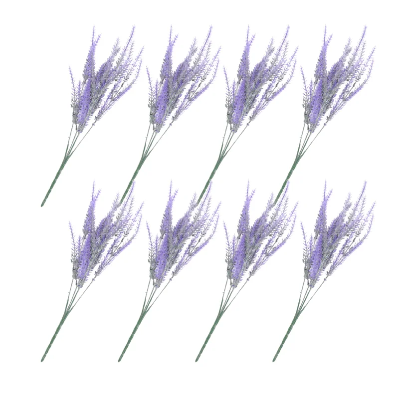 A68M-Fiori di lavanda artificiali 8 pezzi Piante finte con bouquet da sposa in plastica finta per centrotavola Decorazioni per la cucina di casa