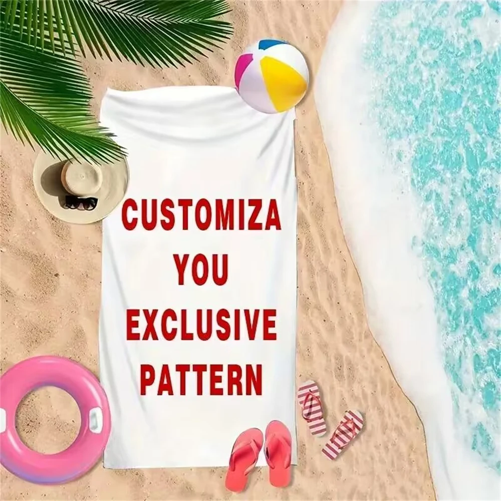 

Customized Beach Towel Personalized Picture 3D Print Microfiber Bath Towel for Fitness Swimming Camping Gift Home Decoration