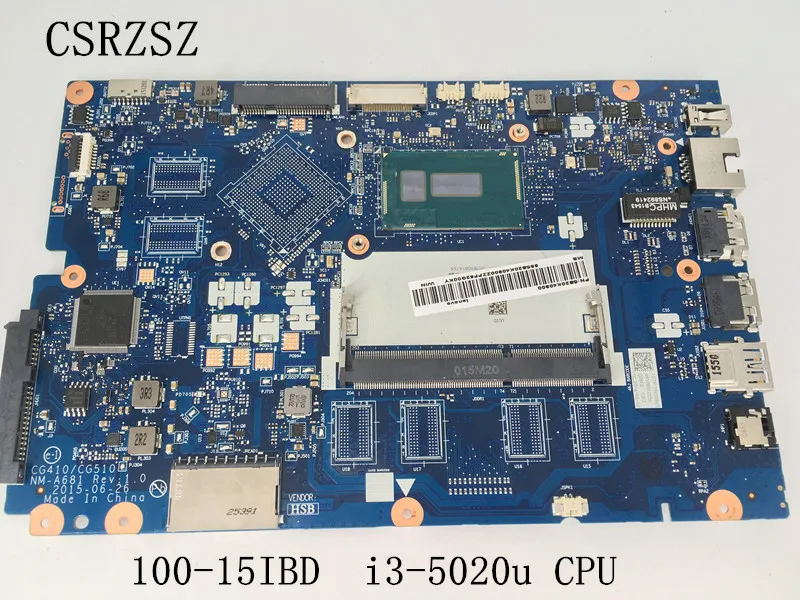 For Ledpad Ideapad  100-15IBD Laptop motherboard CG410/CG510 NM-A681 with i3-5020u CPU Test work perfect