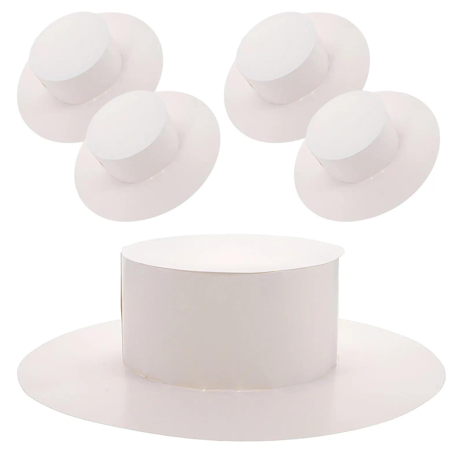 5 Piezas de Sombreros de Papel en Blanco para Niños, para Manualidades, Pintura Artística, Fiestas, Diversión Familiar, Herramienta de Aprendizaje de la Conciencia Espacial