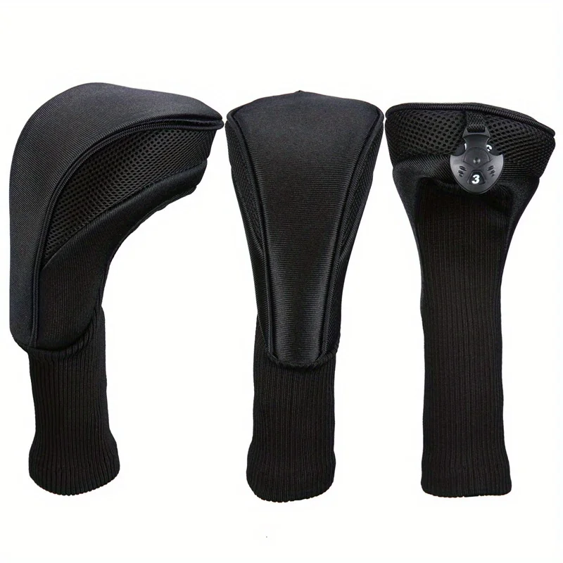 3pcs Premium Golf Headcovers Set - Perfect Fit For Driver, Fairway Wood, And Hybrid - Stylish And Durable Golf Accessory