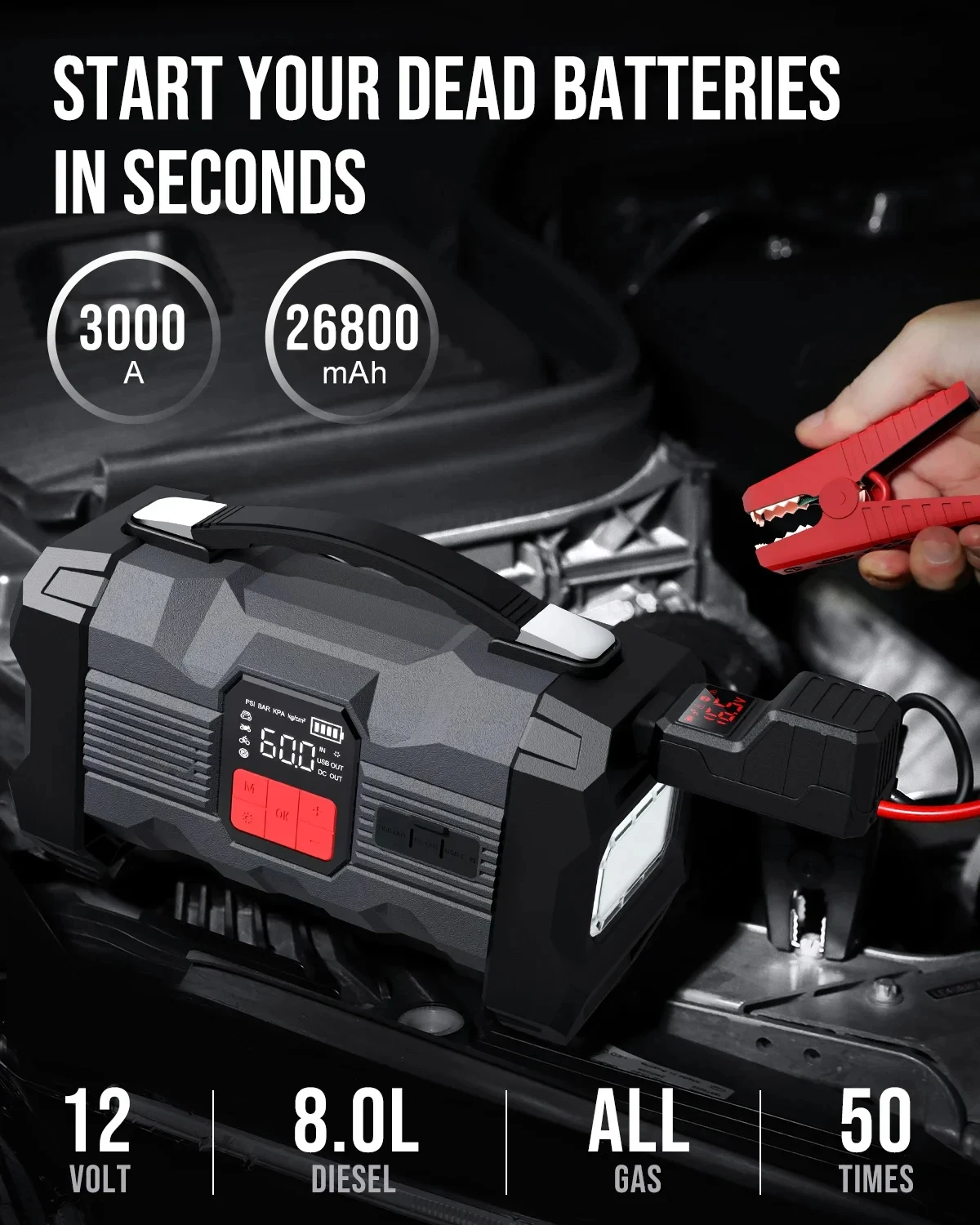 Jump Starter with Led Light Auto Eps Mini Jump Starter Multi Funktion Jump Starter 99800 Car Accessories