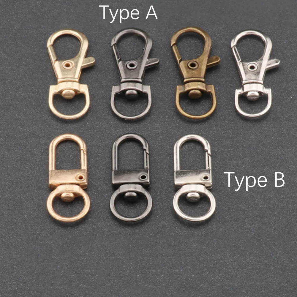 10-20pcs Snap Hook Trigger Clips Buckles For Keychain Lobster Clasp Hooks Necklace Key Ring Jewelry Supplies