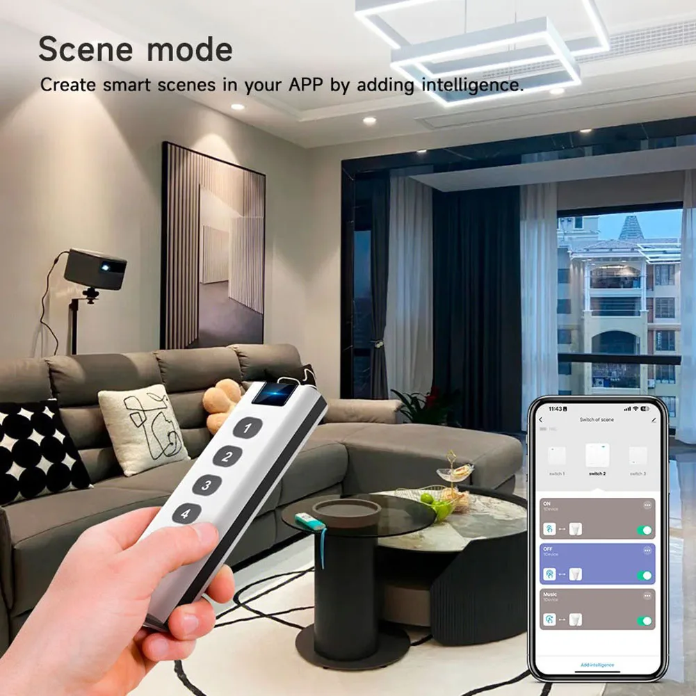 

For Tuya For Zigbee Smart Home 4-Key Scene Switch Control 12 Modes Effortlessly Timed Wireless Scenario Remote Control Switch