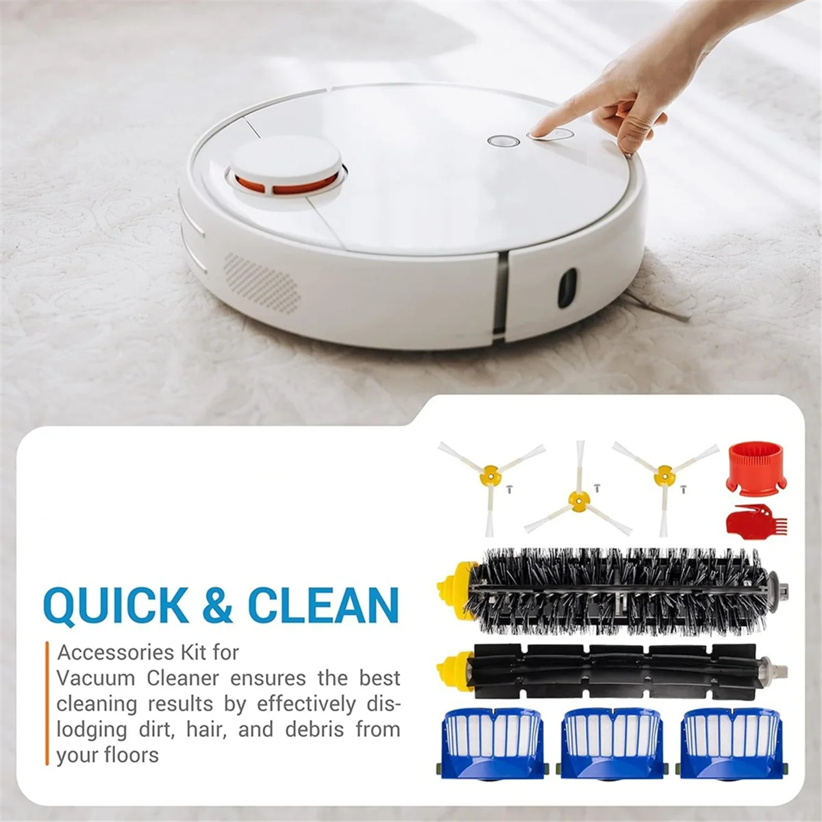 مرشحات الفرشاة الجانبية الرئيسية لسلسلة IRobot Roomba 600 694 692 690 695 680 660 665 & 500 Series 595 585 مرفقات المكنسة الكهربائية