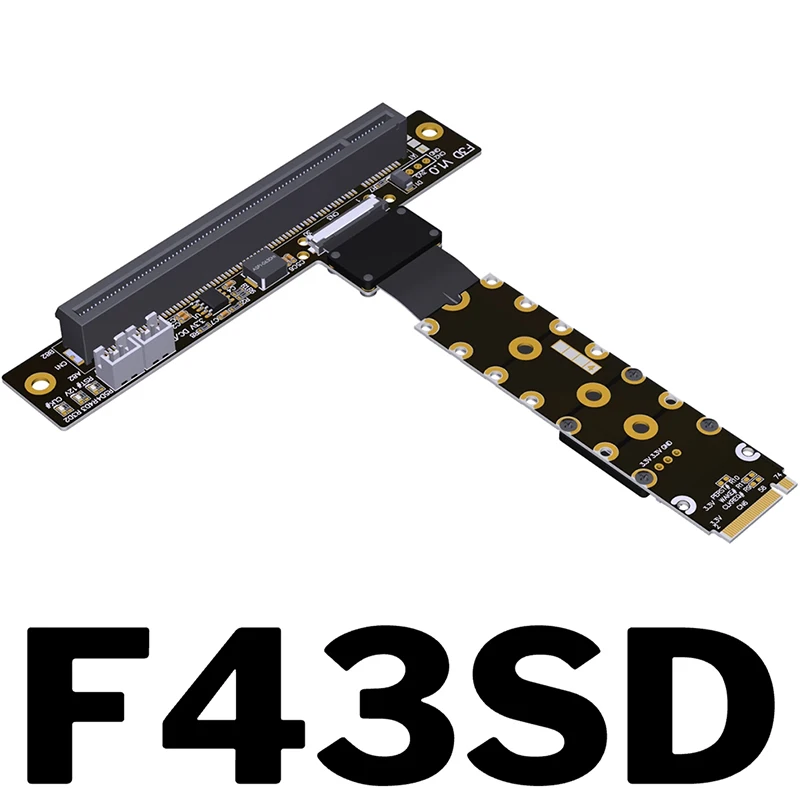 

PCIe 5.0 M.2 for NVMe to PCI-E x16 GPU Extension Cable FFC High Speed GEN5 Turn 90/180/270 Angled for Nvidia/AMD Graphics Card