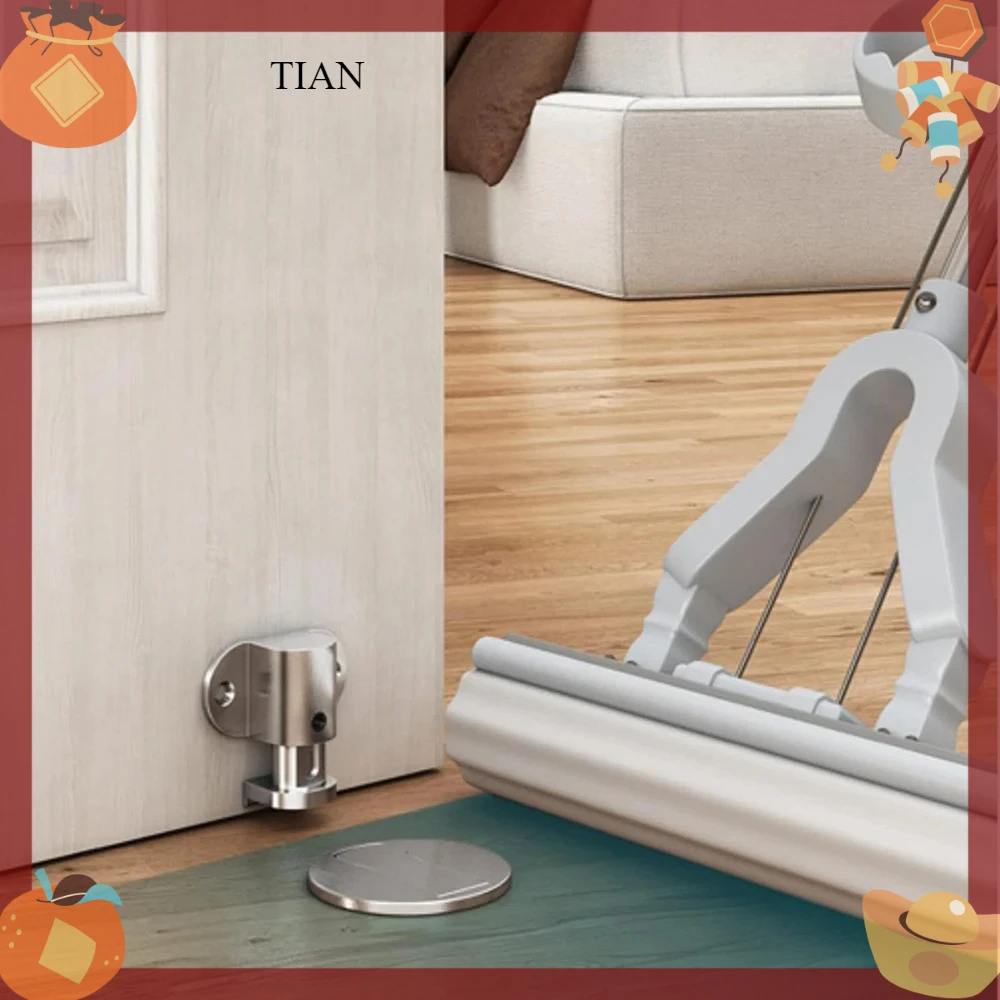 TIAN Adjustable Door Stop Punch-free Magnetic Door Stopper Zinc Alloy Anti-collision Door Holder Hidden Doorstop Door Hardware