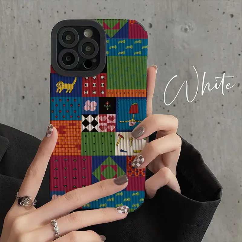 Cute Animals Phone Case For iPhone 11 12 13 14 Pro SE 2020 X XR XS Max 7 8 Plus Patchwork Camera Protection Soft TPU Back Cover