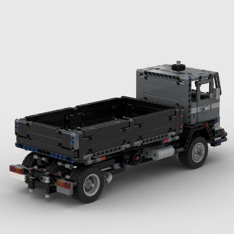 MOC-97703 클래식 화물 삼각형 덤프 트럭(트레일러 포함) 빌딩 블록 모델, 1238개 부품, 소년 어린이 생일 장난감 선물