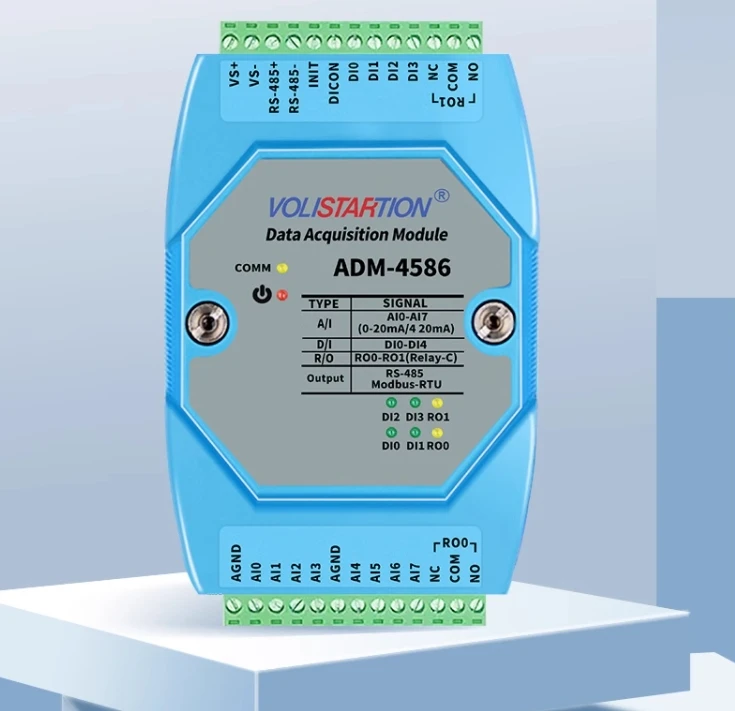 ADM-4586 4 채널 스위치 입력 2 채널 릴레이 출력 획득 모듈 ADM-4586V, 8 채널 4-20mA 획득