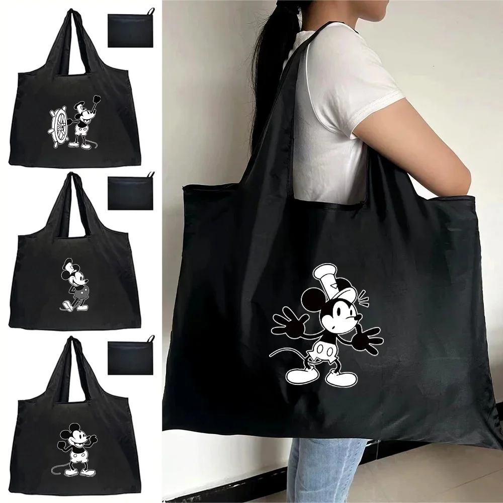 Tote Bag Eco-Friendly Folding Shopping Bag Reusable Portable Shoulder Handbag for Travel Grocery Fashion Mickey Mouse Series