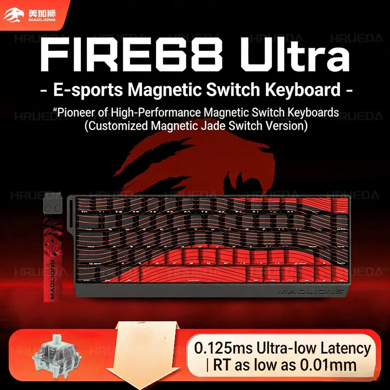 FGG Madlions Fire68 Pro Ultra Magnetic Switch Gaming Keyboard Web Driver 0.01mm Rapid Trigger 8K Polling Rate Esports Keyboard